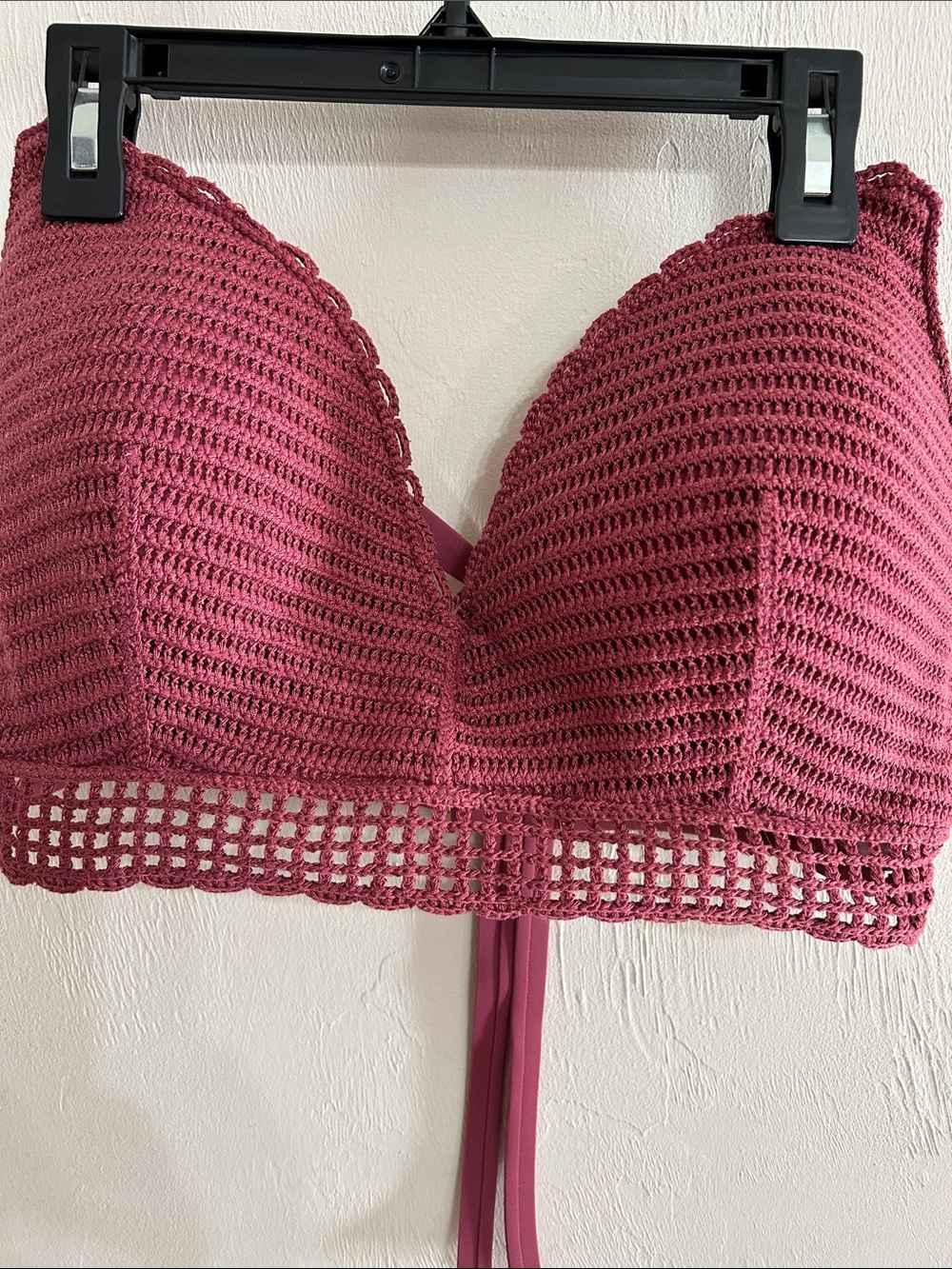 Shade Shore Crochet Bralette Top - Dusty Rose 36 DD